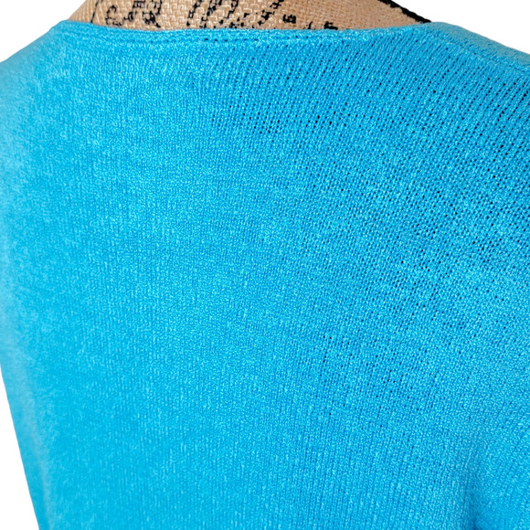 JOSEPHINE CHAUS Women's Vibrant Crochet Button Front Cardigan Size Medium Blue - Picture 4 of 11